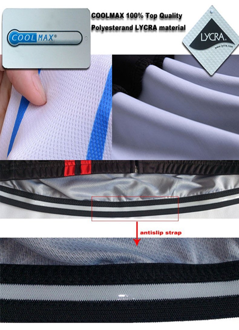 Jinlin Ensemble de Maillot de Cyclisme pour Hommes Cuissard à Bretelles 3D Tenues à Manches Courtes rembourrées Ensemble à séchage Rapide pour vélo de Route VTT