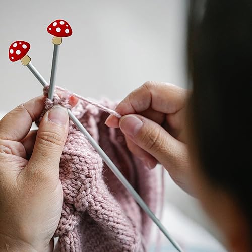 Miniatura 5 de SPANSEE 4 tapones de punto de hongo, protectores de punto de aguja de tejer, tapones de aguja de tejer, abrazador de aguja, accesorios de punto,