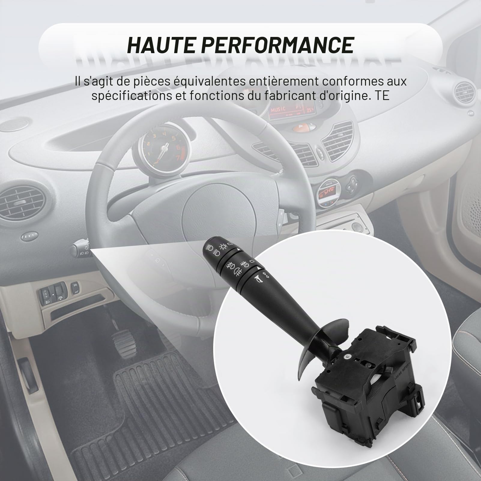Commutateur de Clignotants pour Twingo II 2007-2024 | Commodo de Phares, Commutateur de Colonne de Direction, 7701063404, 251588