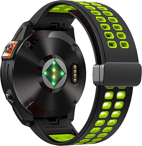 Miniatura 9 de VeveXiao Correa compatible con Garmin Fenix 7X, correa deportiva de repuesto de silicona suave de 1.024 in, hebilla magnética, correa de reloj