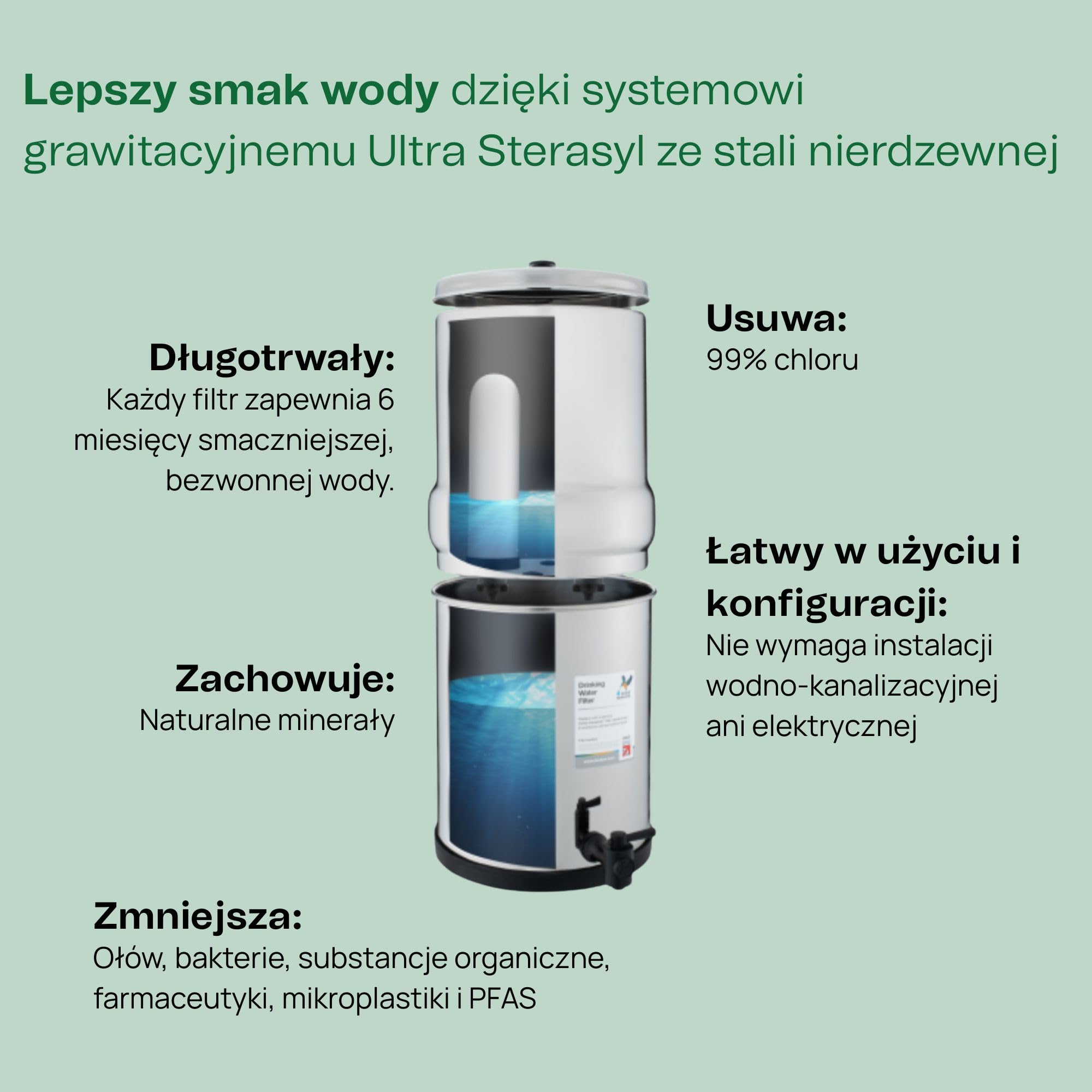British Berkefeld Wkład Ceramiczny 7" Ultra Sterasyl Do Filtrów Grawitacyjnych | 4 Sztuki | Redukuje Zanieczyszczenia | Nadaje Się Do Wszystkich Pojemników Grawitacyjnych |Poprawia Smak|Certyfikat NSF