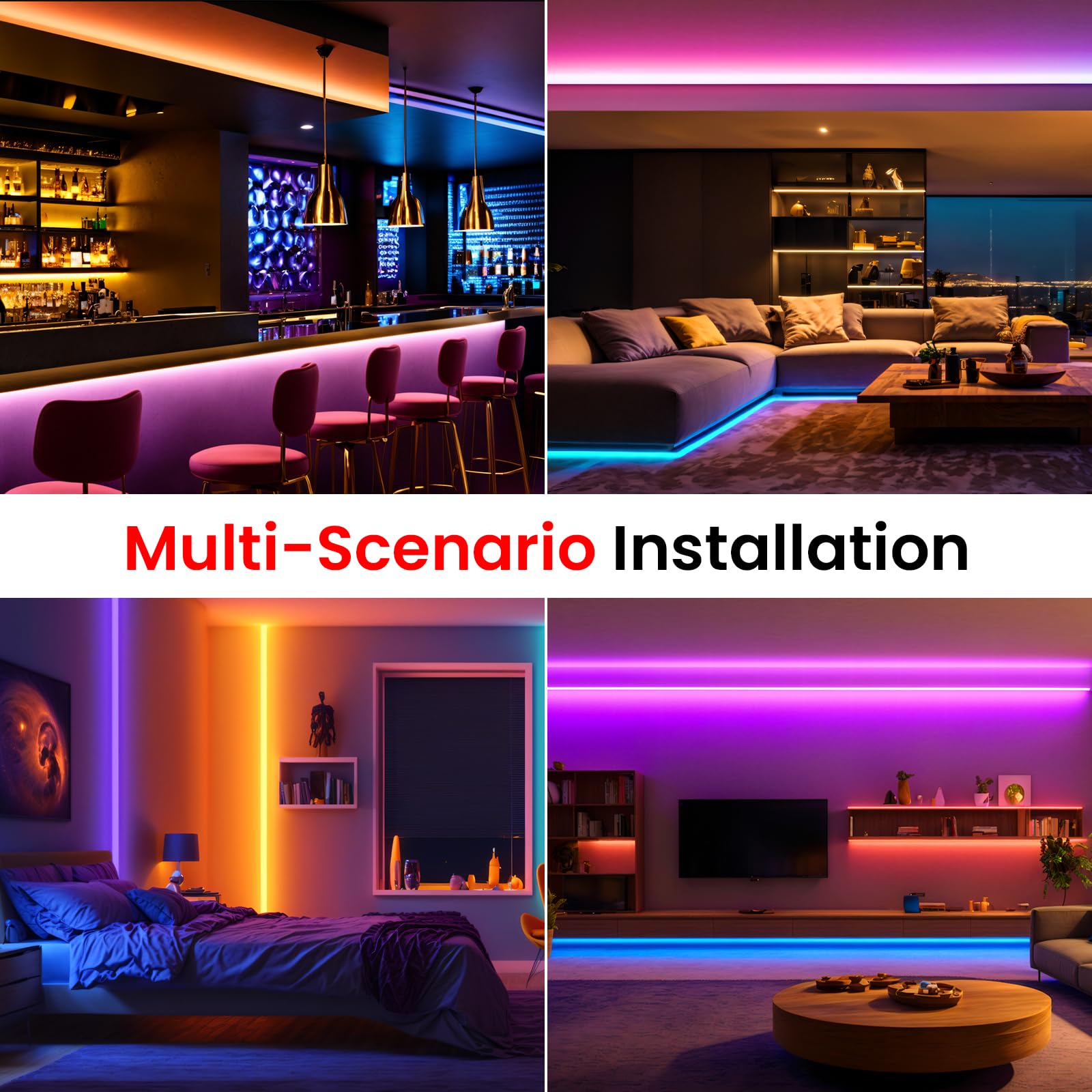 220V Tira LED con On/Off [50m,Amarillo],IP65 Estanco Flexible,Tira de Luz LED Recortable CRI85+,Iluminación decorativa hogar/tienda