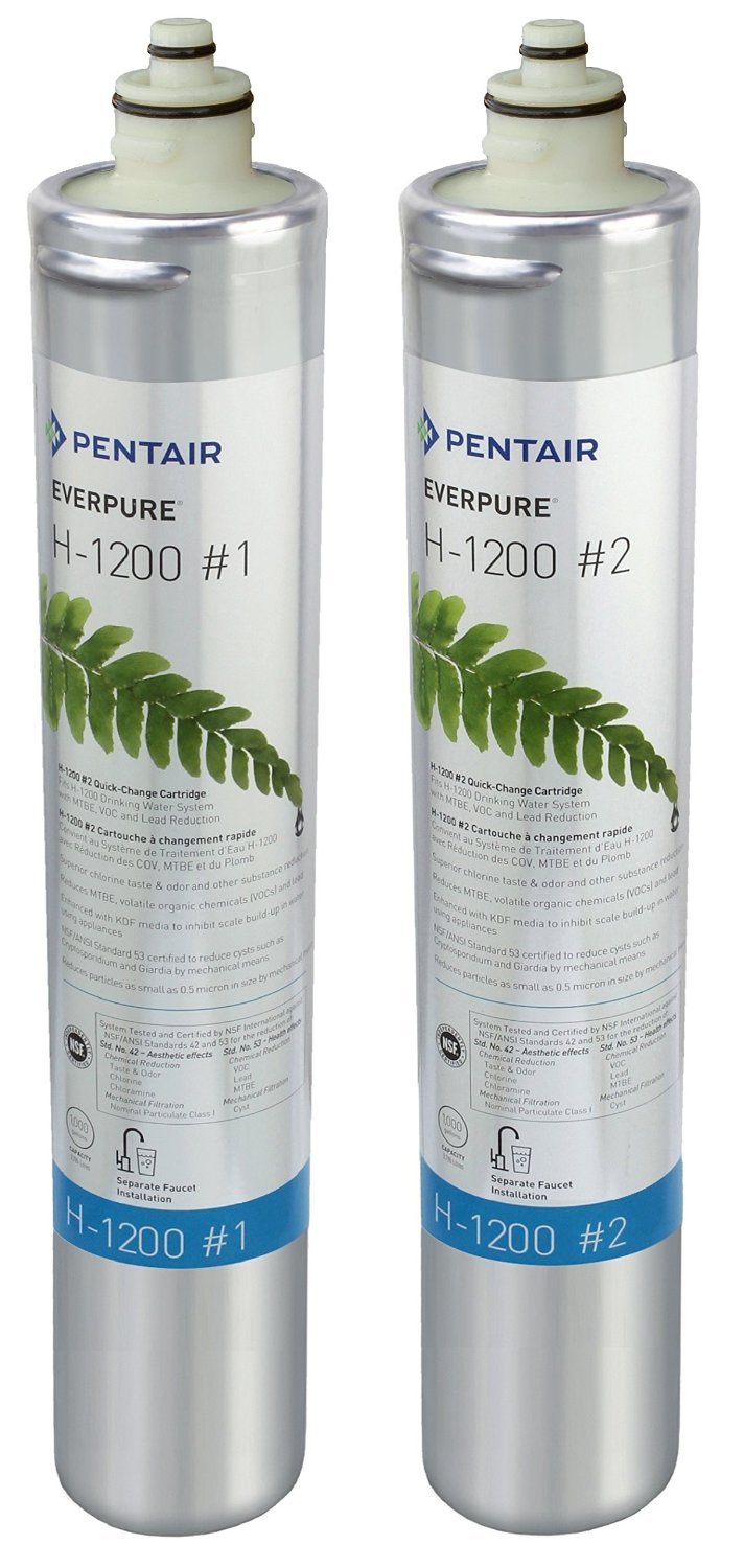 Pentair Everpure H-1200 Quick-Change Filter Cartridge Set EV928201 NSF Certified to Reduce Lead Replacement Pack for Everpure H-1200