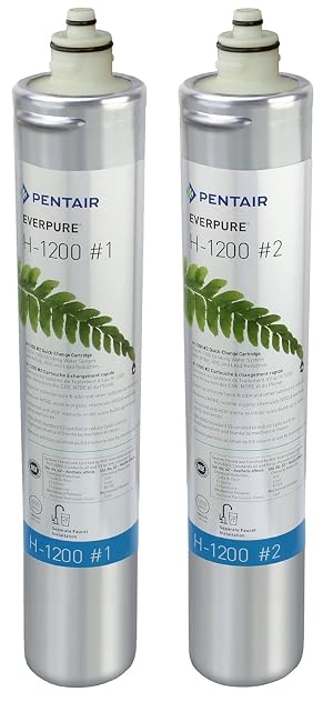 Pentair Everpure H-1200 Quick-Change Filter Cartridge Set EV928201 NSF Certified to Reduce Lead Replacement Pack for Everpure H-1200