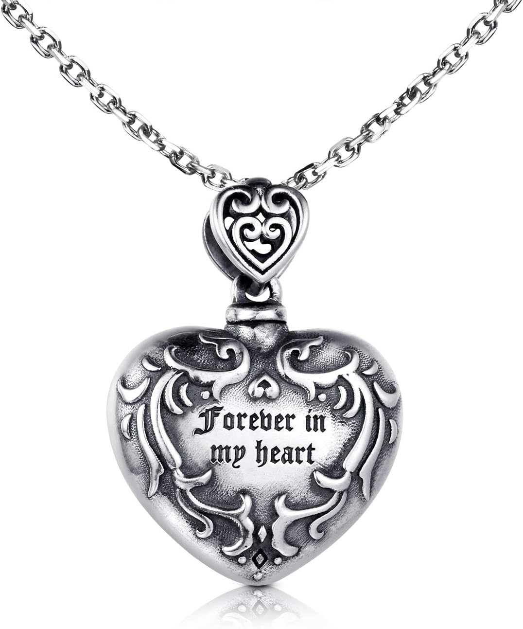 STROLLGIRL 925 Sterling Silver Always In My Heart Urn Necklace Ashes Holder Keepsake Memorial Pendant Heart Cremation Jewelry