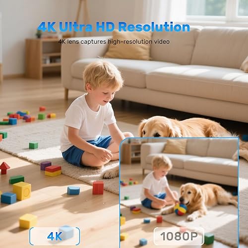 Miniatura 3 de Mini cámara de seguridad, cámara de niñera para el hogar, cámaras interiores y exteriores, cámara 4K Ultra HD WiFi y SD, almacenamiento en la nube