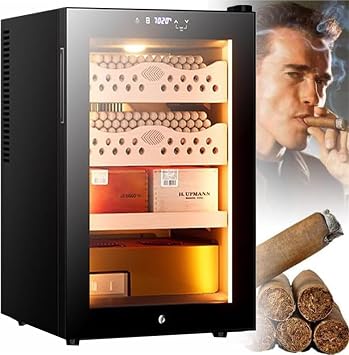 Electronic Cigar Cooler Humidor 50L Capacity 300 Cigars Storage Cabinet Built-in Humidification System Cedar Wood ShelvingCigarcabinet