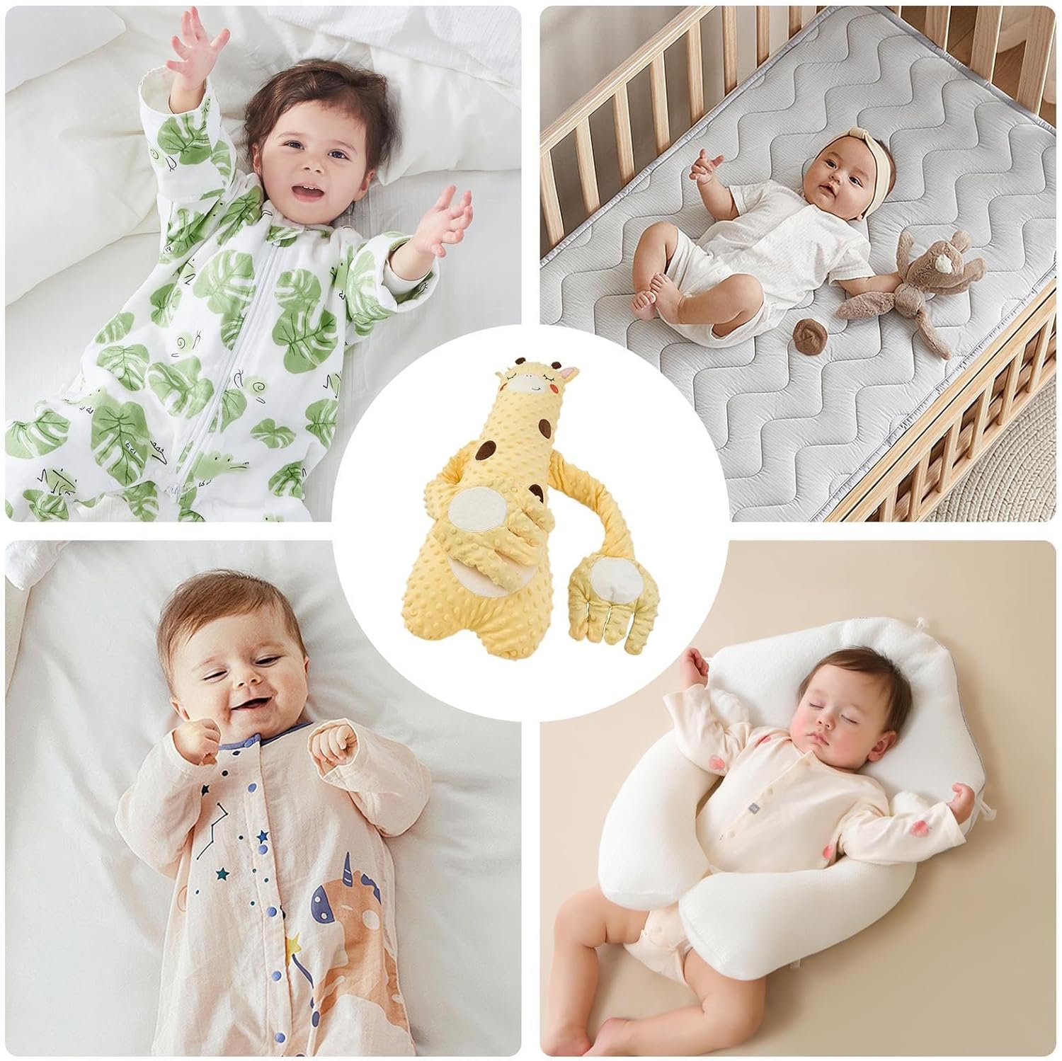 赤ちゃんのなだめるようなパット枕、豪華な幼児の睡眠玩具、赤ちゃんの手の形をした枕、軽量でポータブルで、男の子、女の子、家族、友人のた