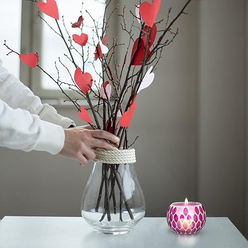 Miniatura 2 de Amosfun Decoración de mesa de comedor, candelita de mosaico, portavelas votivas de vidrio, soporte de vela romántico para suministros de fiesta de