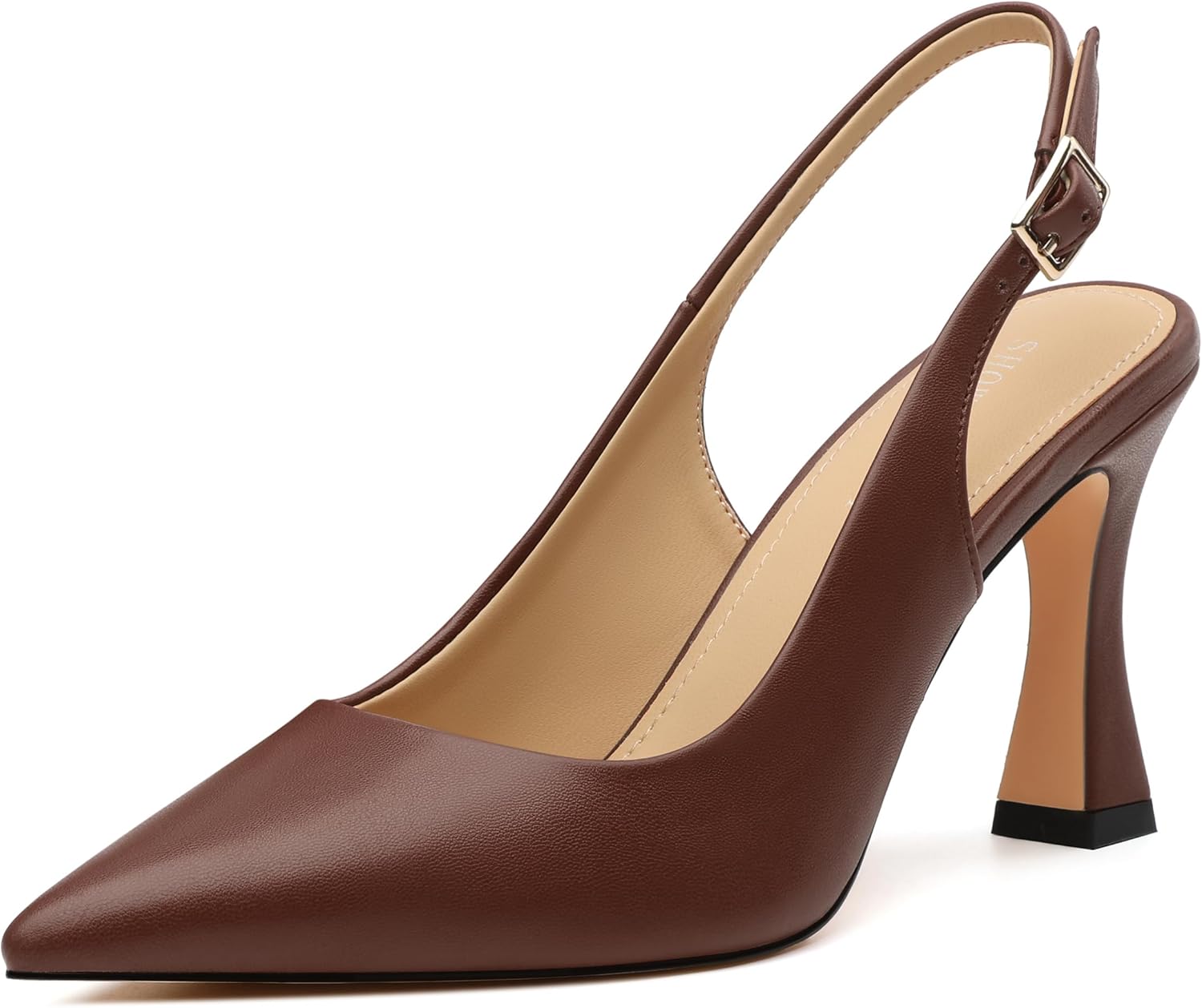 SHOWFOREST Slingback Heels for Women Pointed Closed Toe High Heels Sexy Stiletto Pumps Formal Wedding Prom Party Dress Shoes 3.5 Inch