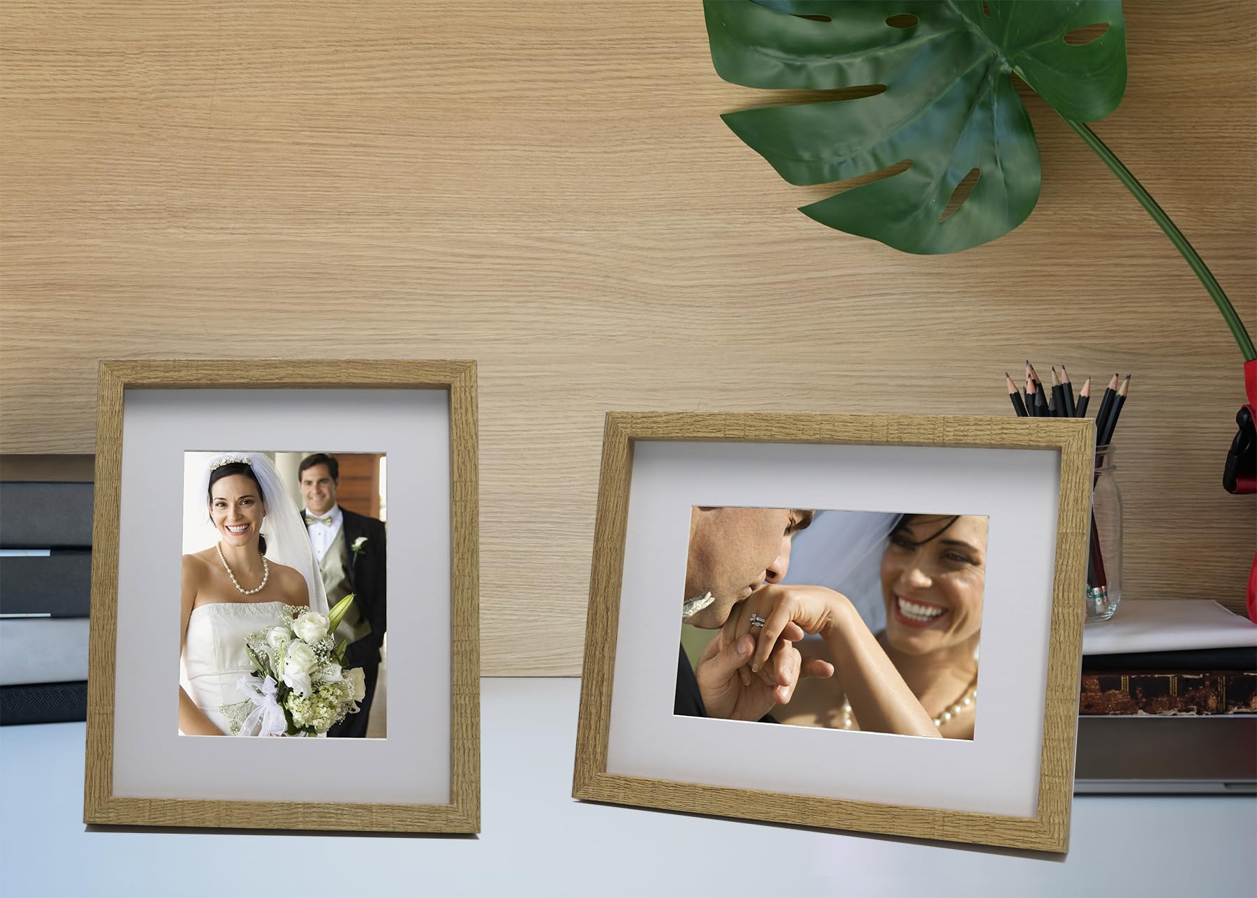 8x10'' Wooden Picture Frame Set of 3 with Acid Free Mount for 5x7'',8x10'' Gallery Wooden Photo Frames,5x7'' Boxed Picture Frame for Tabletop and Wall Mounting - Image 3
