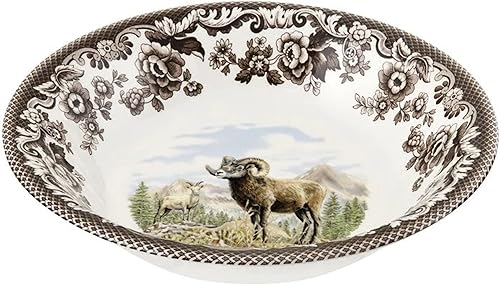 Spode Woodland Ascot - Cuenco para cereales, oveja borregosa, 8 pulgadas, perfecto para avena, ensaladas y postres, fabricado en Inglaterra con loza