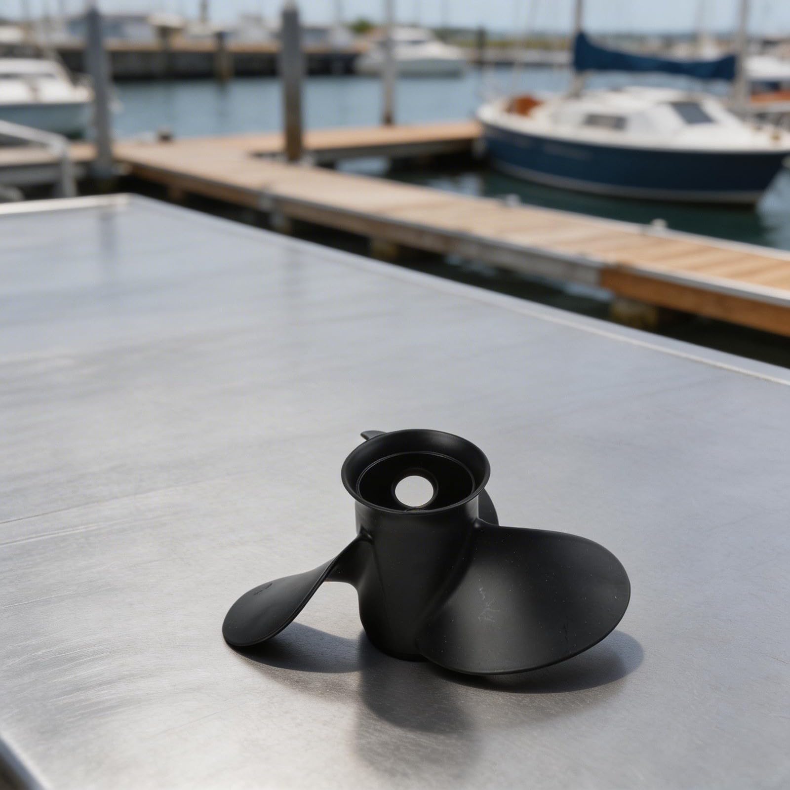 Aluminium Außenbordpropeller 9x9 8-Spline für Mercury 6-15HP Motoren, ersetzt 48-828156A12, schwarzes Finish für Bootsleistung