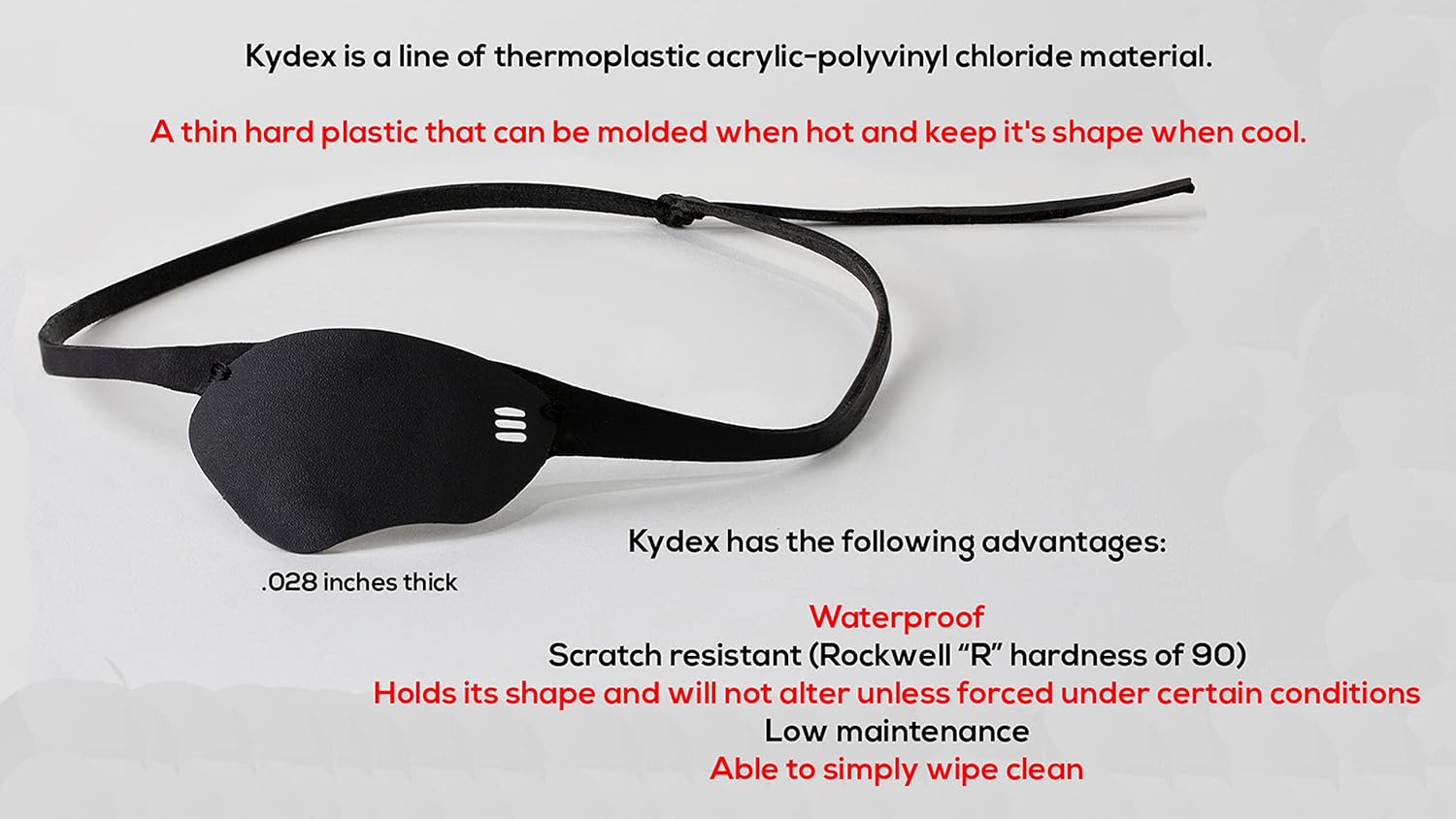 Buy Eye patch, Dan Crenshaw style, Adult eye patch, Leather strap, Concave, Black eye patch