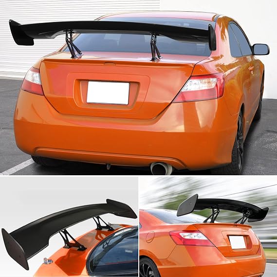 57 High Stand Rear GT Wing ABS Black Trunk Spoiler