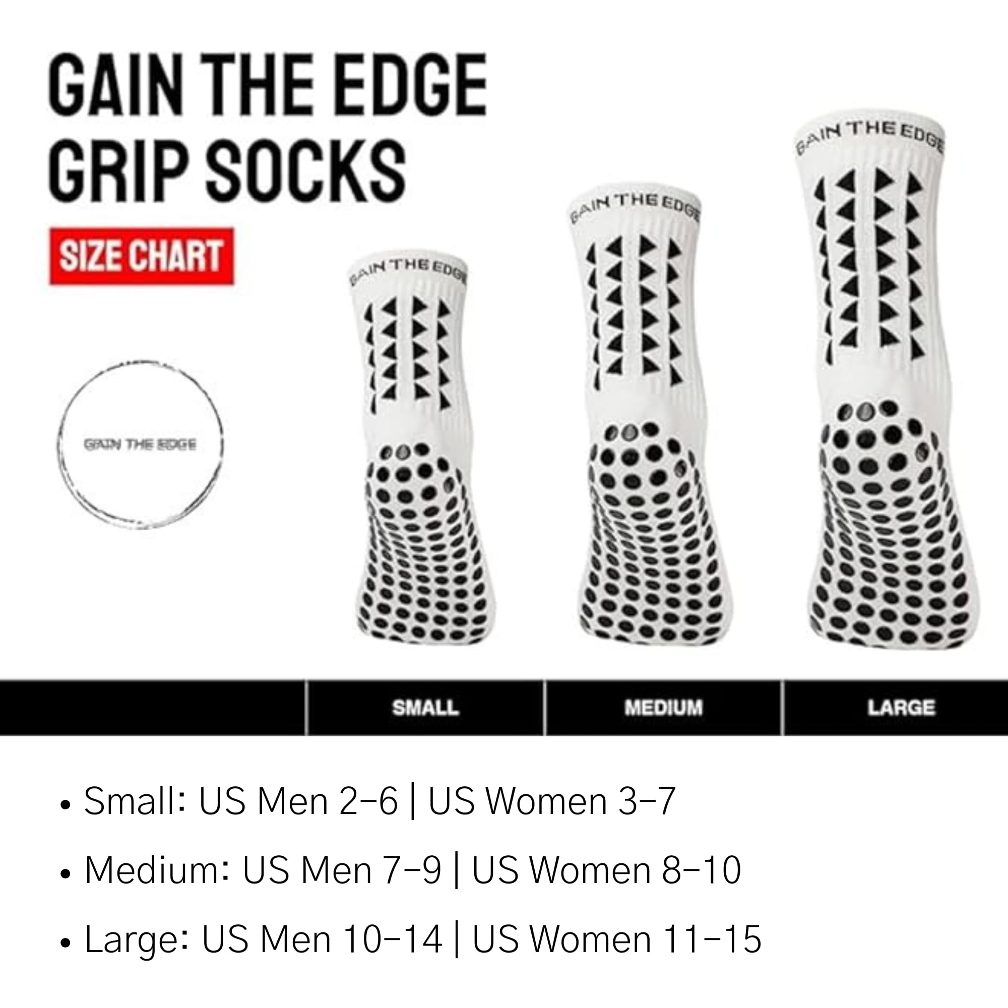 Gain The Edge Rutschfeste Fußballsocken, 3.0-2-teiliges und 4-teiliges Set, aktualisiertes Modell