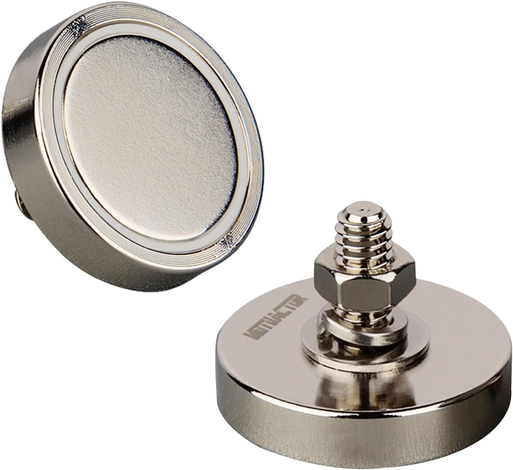 MUTUACTOR 4PCS Strong Round Cup Magnet with 1/4''-20 Male Threaded Stud,Φ1.26 115lbs Vertical Pull-Force Non-Shattering Neodymium Magnet with Nut and Washer for Lighting Camera and DIY Brackets