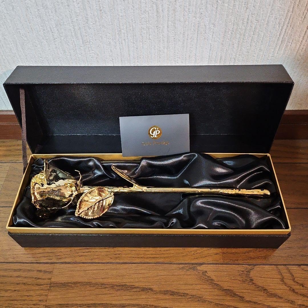 ゴールド 金バラ ブローチ ボックス付き Gold Prestige 金のバラ ボックス 24金クレオパトラシリーズ