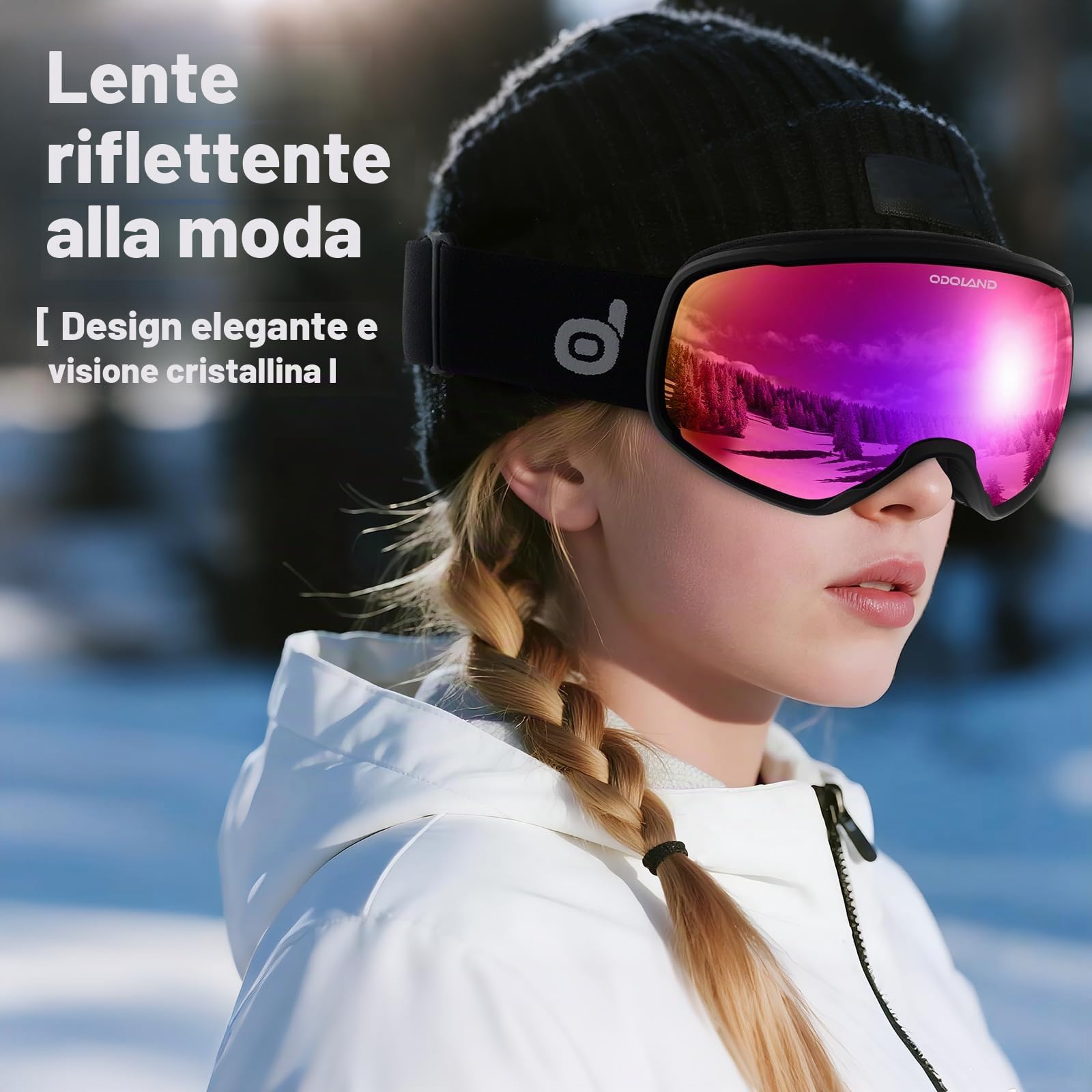Odoland Occhiali da Sci Fotocromatici Occhiali da snowboard Protezione UV e Anti Fog per Uomini Donne Adulti Giovani Sci Snowboard
