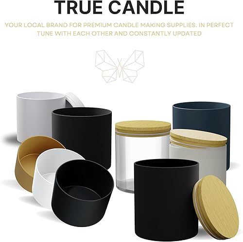 Miniatura 7 de True Candle - Paquete de 24 latas de velas de 4 onzas color negro mate - Latas para velas para hacer velas, latas de velas de 4 onzas para hacer