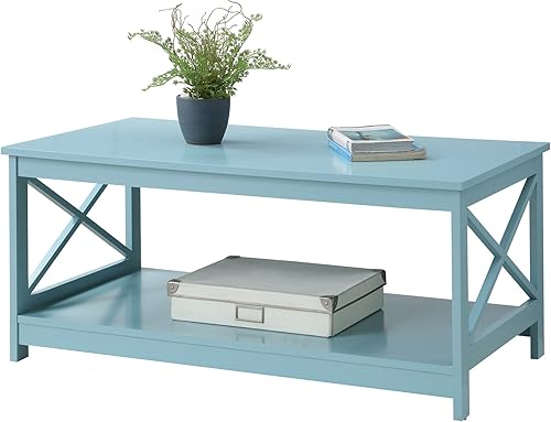 Miniatura 47 de Convenience Concepts – Mesa de café Oxford, Madera, Gris Gris,Barnwood/Negro,Negro,Rosa rubor,Azul cobalto,Madera derivada/Blanco,Azul espuma