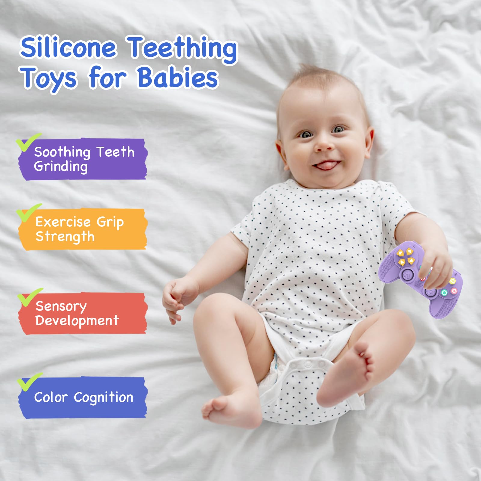 Silicone Teething Toys for Babies 0-6 Months, Teethers for Babies 6-12 Months - Image 3
