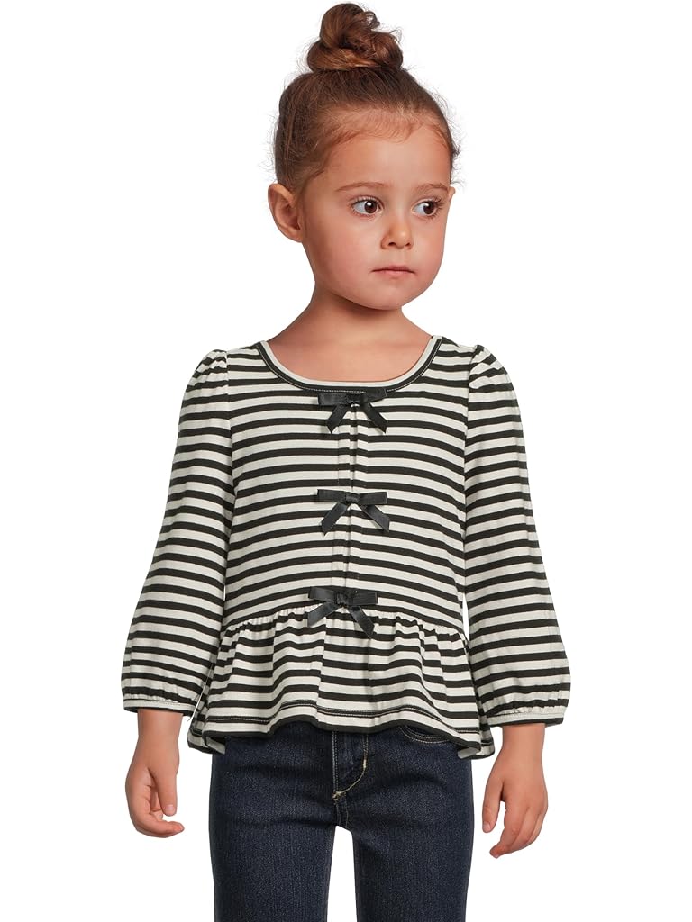Black Janie and Jack Stripe Bow Top (Infant)