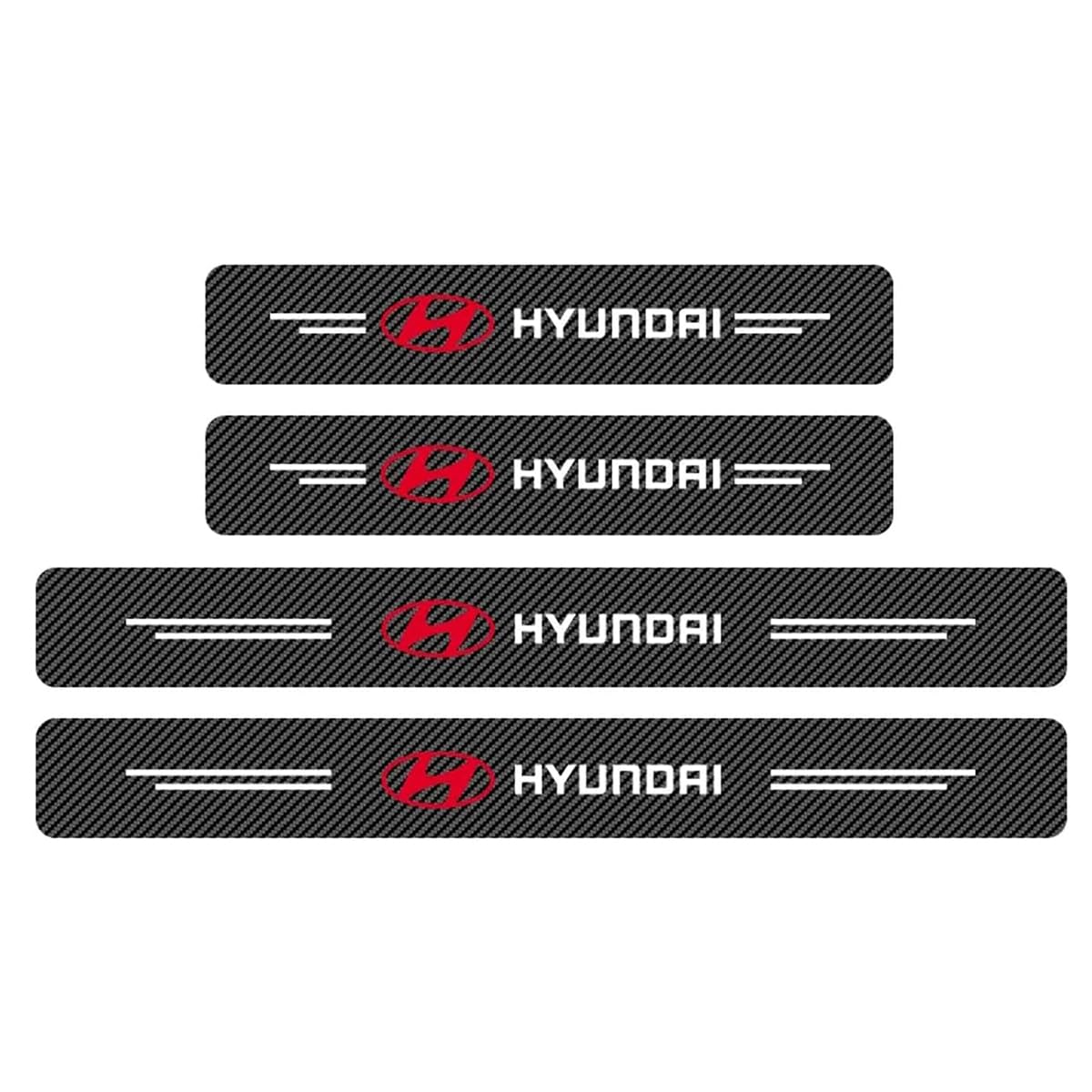 4Pcs Car Door Sill Protector for Hyundai I10 I20 I30 I40 IX20 IX35 Tucson Kona, Threshold Scuff Plate Cover Car Kick Plates Accessories Automobile Door Steps Welcome Pedal Decorative Strips