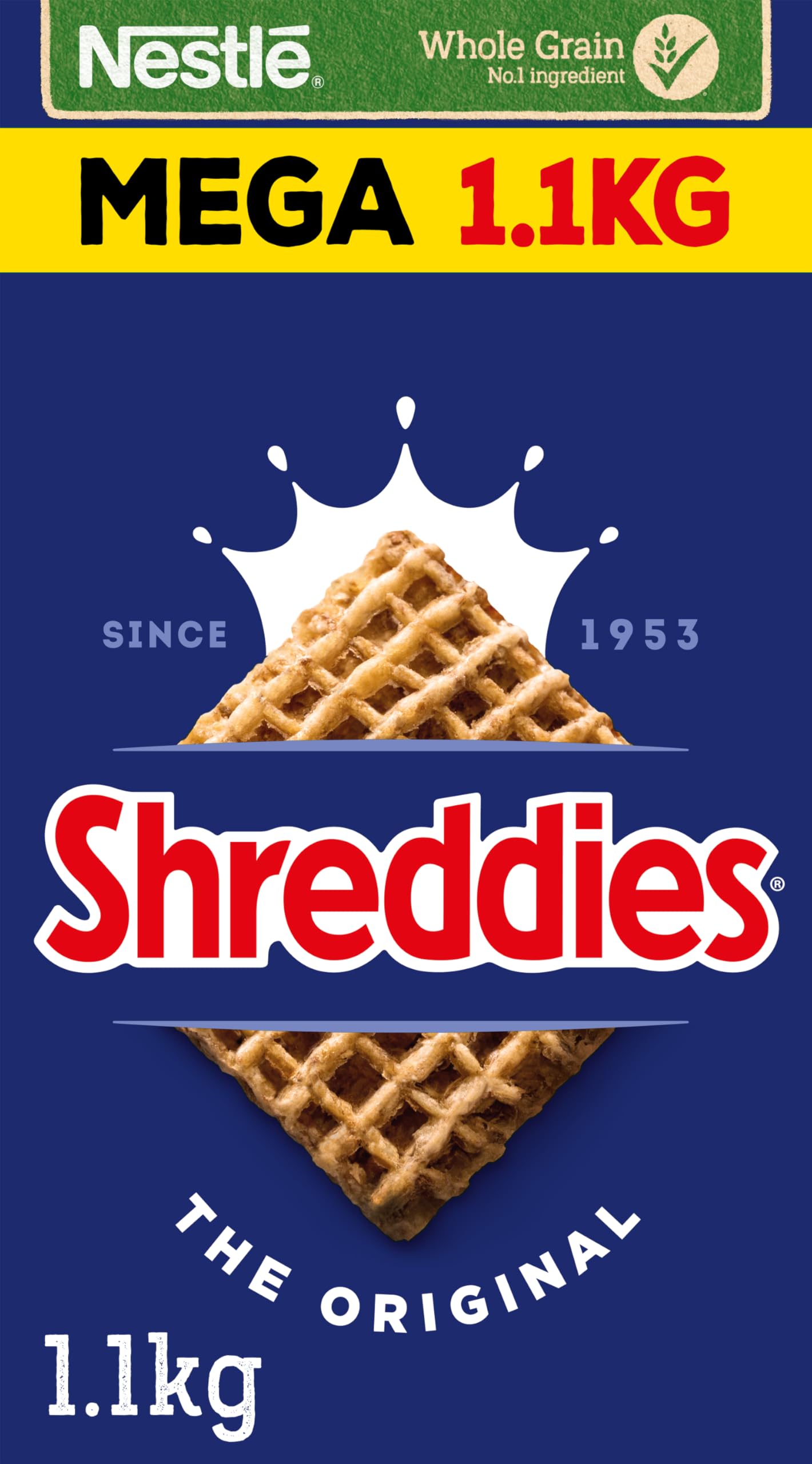 Nestlé Cereals - Shreddies Breakfast Cereal - Bitesize Wholegrain Wheat Cereal - The Original - High Fibre, 5 Vitamins & Iron - 1.1kg