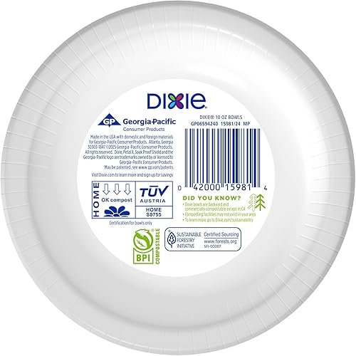 Vista 17 de Dixie Cuencos de papel pequeños, aptos para microondas, a prueba de remojo, cuencos desechables, ideales para aperitivos, postres y comidas ligeras