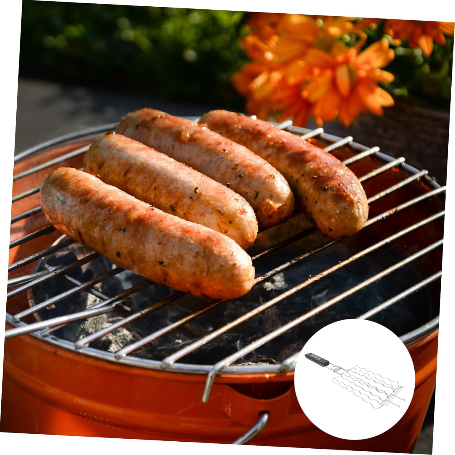 HANABASS Bbq Baskets for Grilling Bbq Grill Net Fish Grilling Rack Barbecue Accessory Non-stick Mesh Heat Resistant