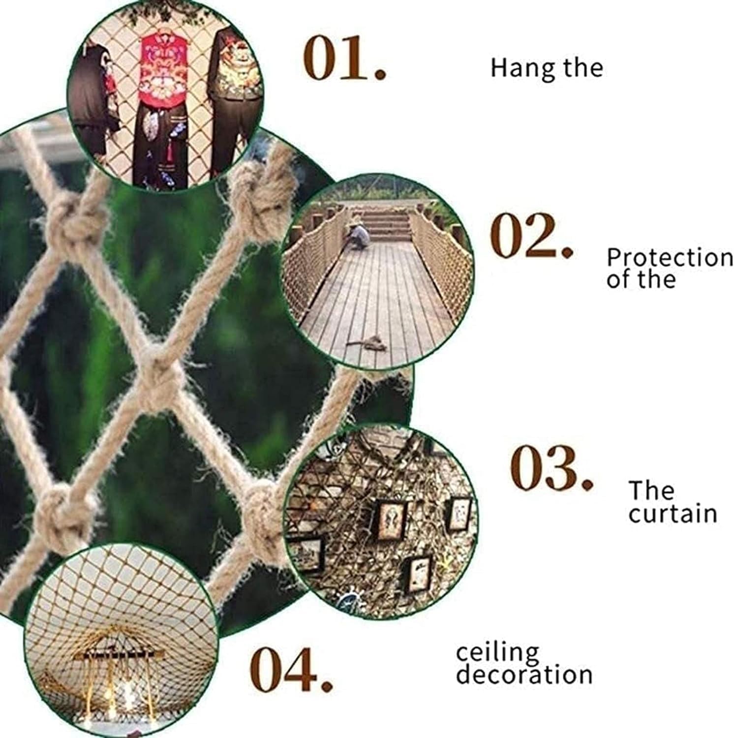 屋外クライミングネット、遊び場クライミングカーゴネット、屋外ツリーハウス、屋外遊具に最適(3*5m)