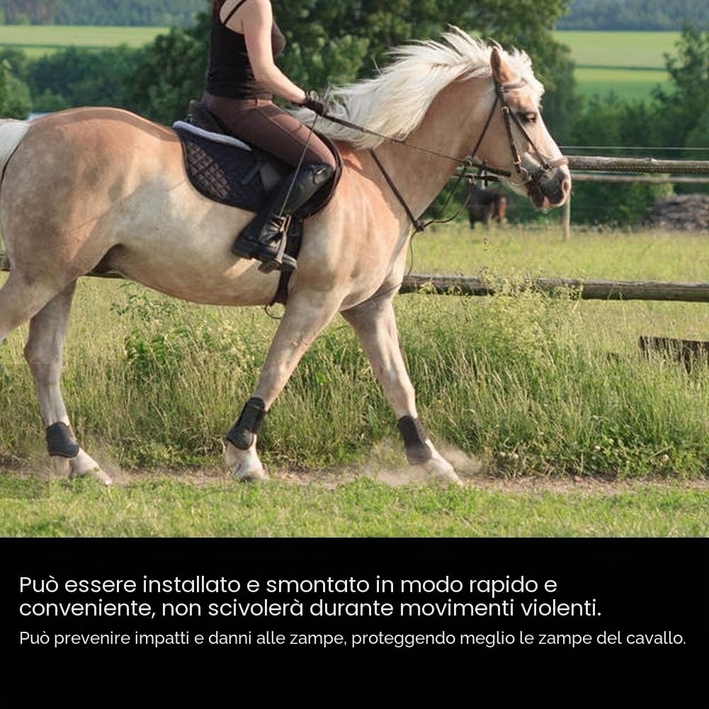 YOUTHINK Stivali da Cavallo 2 Paia di Fasce Elastiche per Le Gambe del Cavallo in PU per Il Salto di Formazione(M)