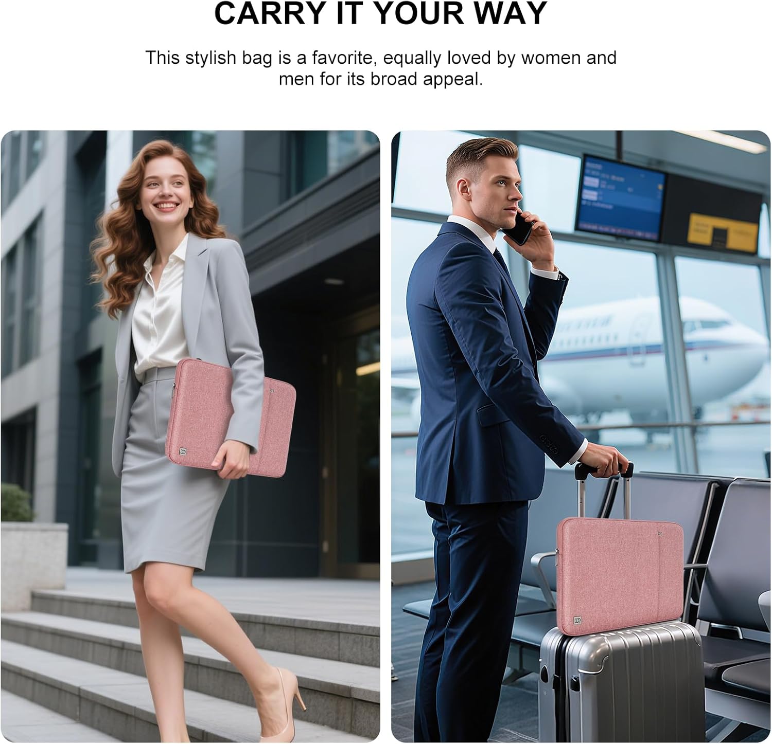 DOMISO 17 inch Laptop Sleeve Case Notebook Bag Protective Carrying Handbag for 17.3" Notebook/Dell Inspiron/MSI GS73VR Stealth Pro/IdeaPad 300 320 321/HP Envy/LG Gram 17"/ASUS ROG Strix GL702VS,Pink - Image 4