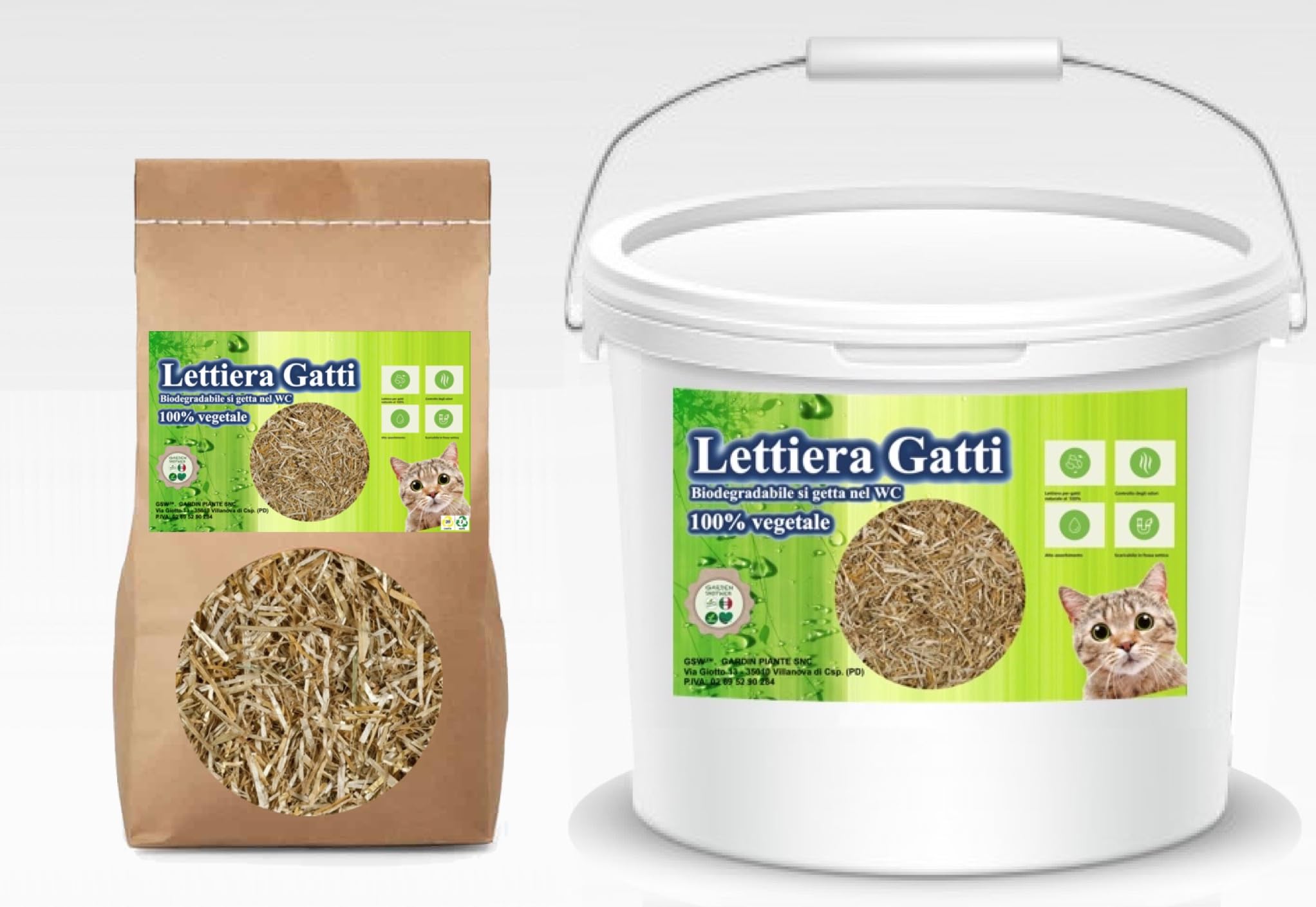 Lettiera Per Gatti Biologica 15kg - 100% Pellet Di Pino, WC Smaltibile