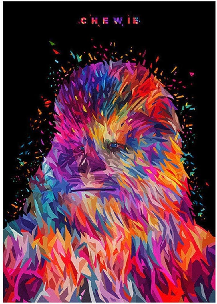 Star Wars Full Drill Diamond Painting by Number Kits 5D DIY Diamond Embroidery Crystal Rhinestone Cross Stitch Handmade Mosaic Paintings Arts Craft for Home Wall Decor(12X16inch/30X40CM) Chewie