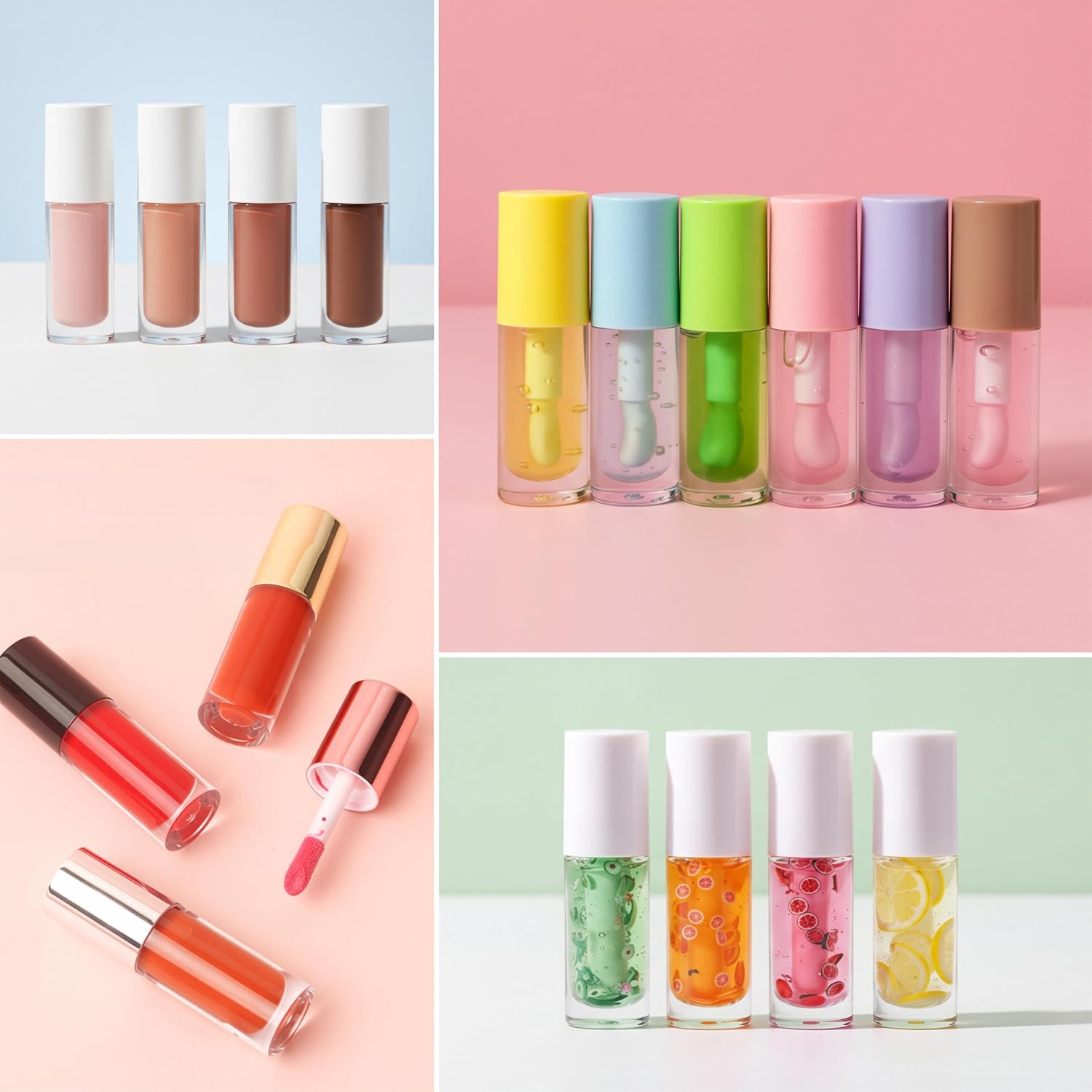 5pcs 6ml colorful empty Lip Gloss Tubes with Big Brush for DIY makeup image 4