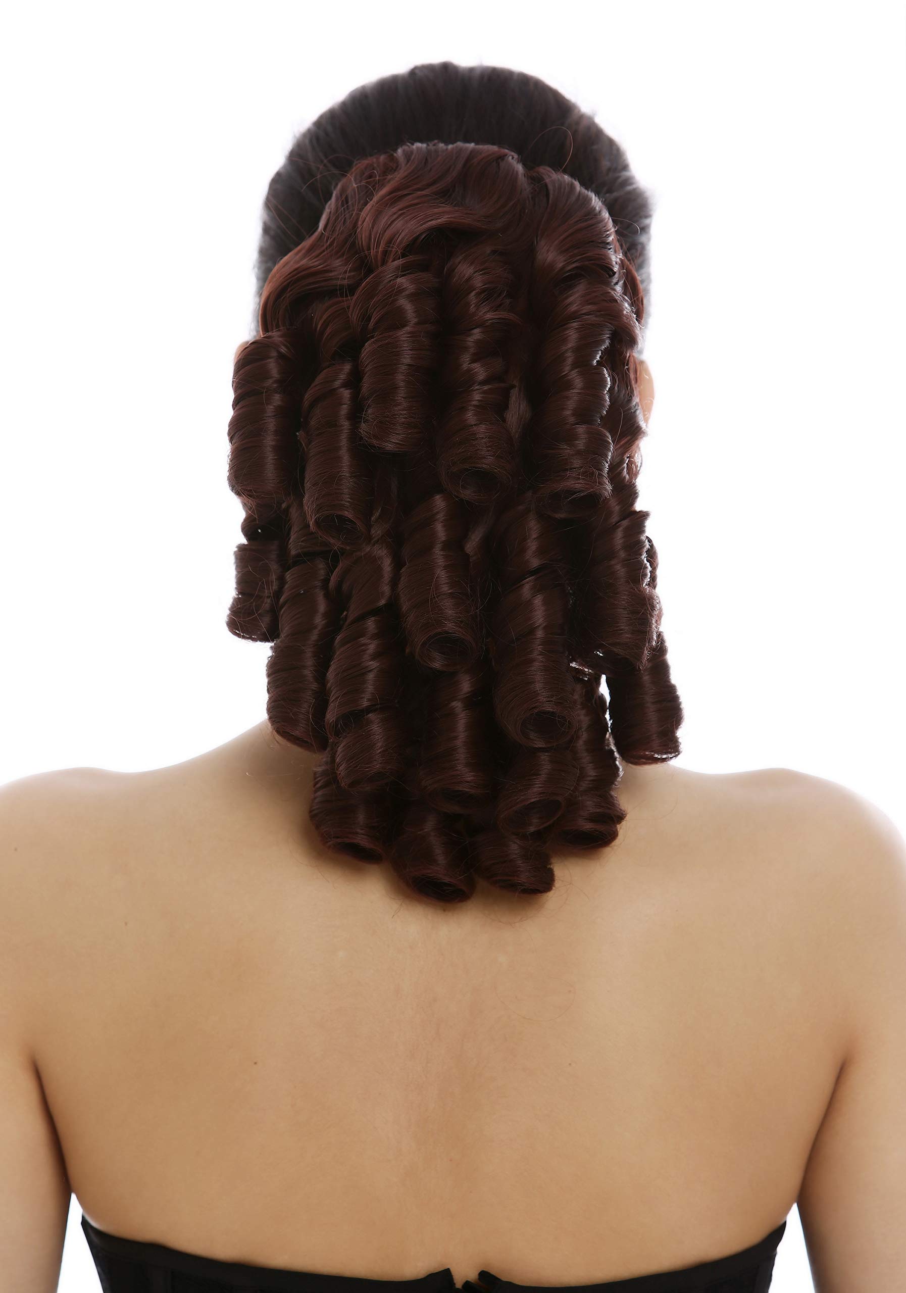 WIG ME UP - 2213-HT-33 Hairpiece Braid Curls Spiral Curls Ringlets Corkscrew Curls Baroque Victorian Mahogany Brown
