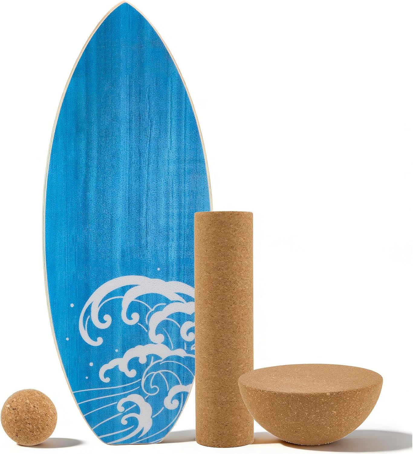 Surf Balance Board Wooden Balance Board,3 Modes Wobble Board Trainer with Roller, Exercise Balancing Stability Trainer for Improve Balance, Surf Trainer & Sports Trainer Wobble Board