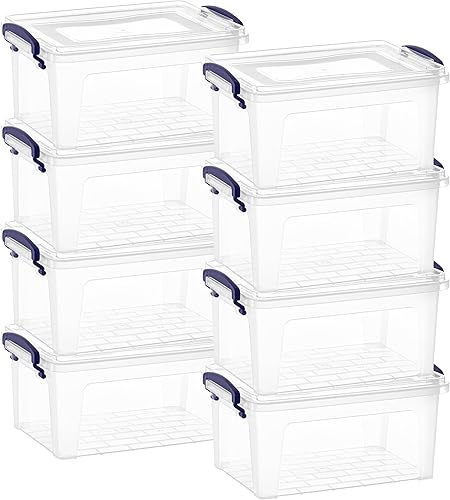 Superio Contenedores de almacenamiento transparentes con tapas, contenedores de plástico sin BPA de 3 cuartos de galón, cajas transparentes para