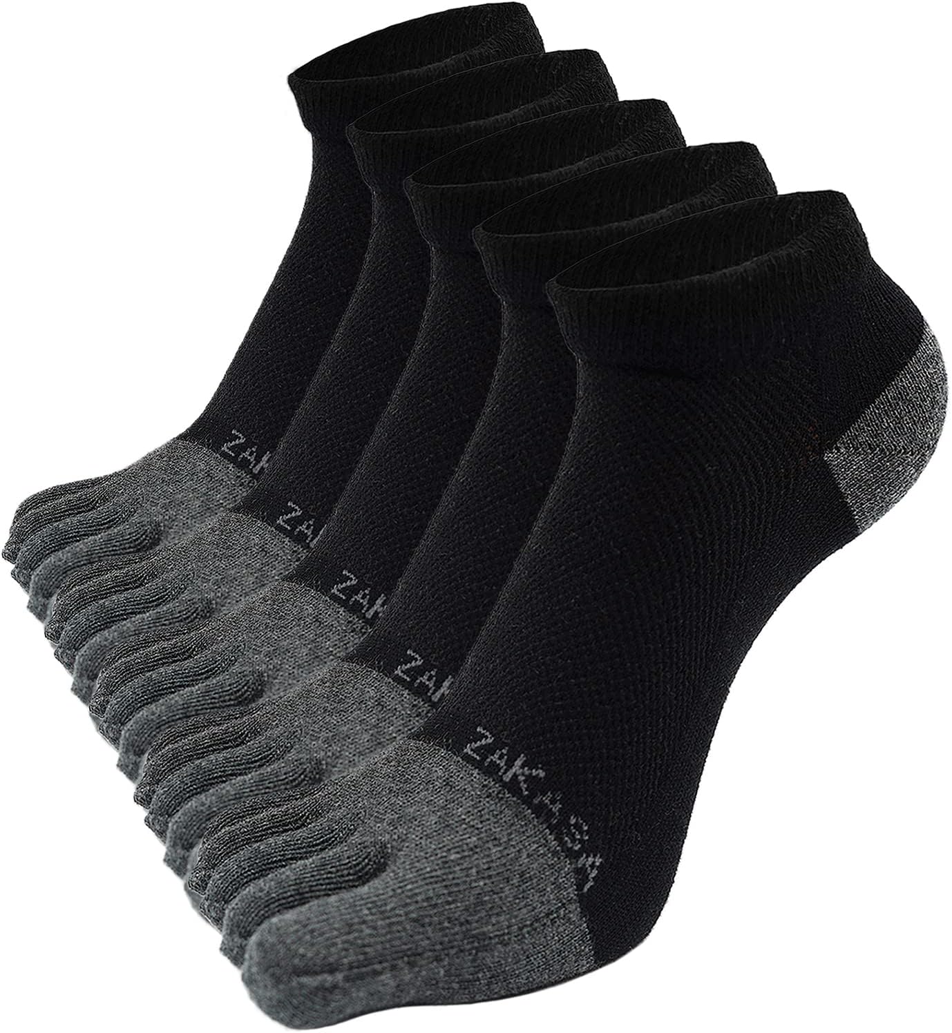 Toe Socks for Men Ankle: No Show Low Cut Toe Socks Individual Five Finger Cotton for Athletic Running 5 Pairs