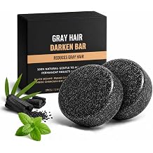 Callmynm Gray Hair Reverse Bar, 2 PCS Black Soap for Hair & Beard Darkening