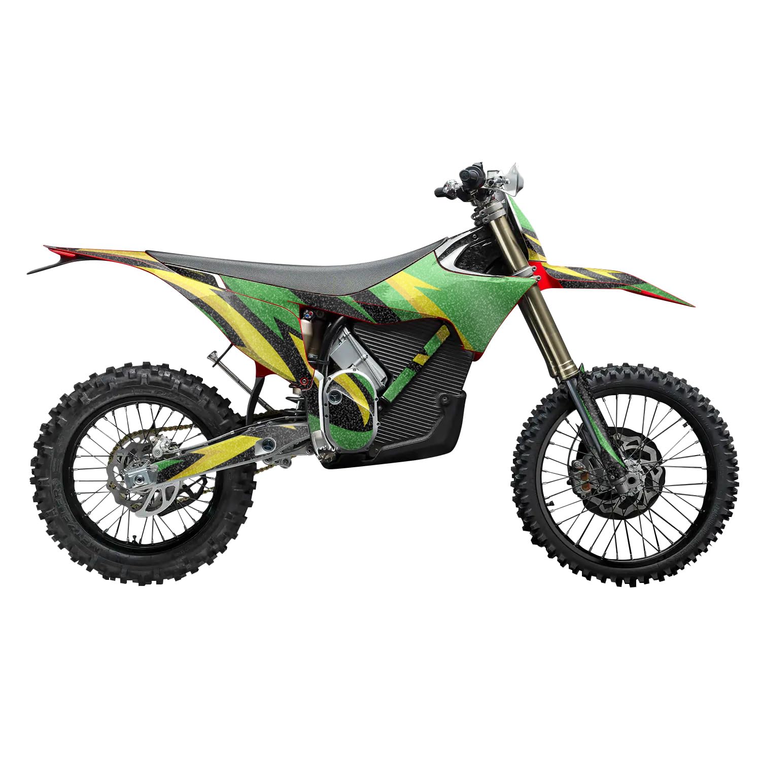 Glossy Glitter Stark Varg MX 2023-2025 Graphics Kit Wrap - Tribal Green - Varg MX Skin - Premium 3M Vinyl Protective Wrap Decal Cover - Easy to Apply | Crafted in The USA by MightySkins