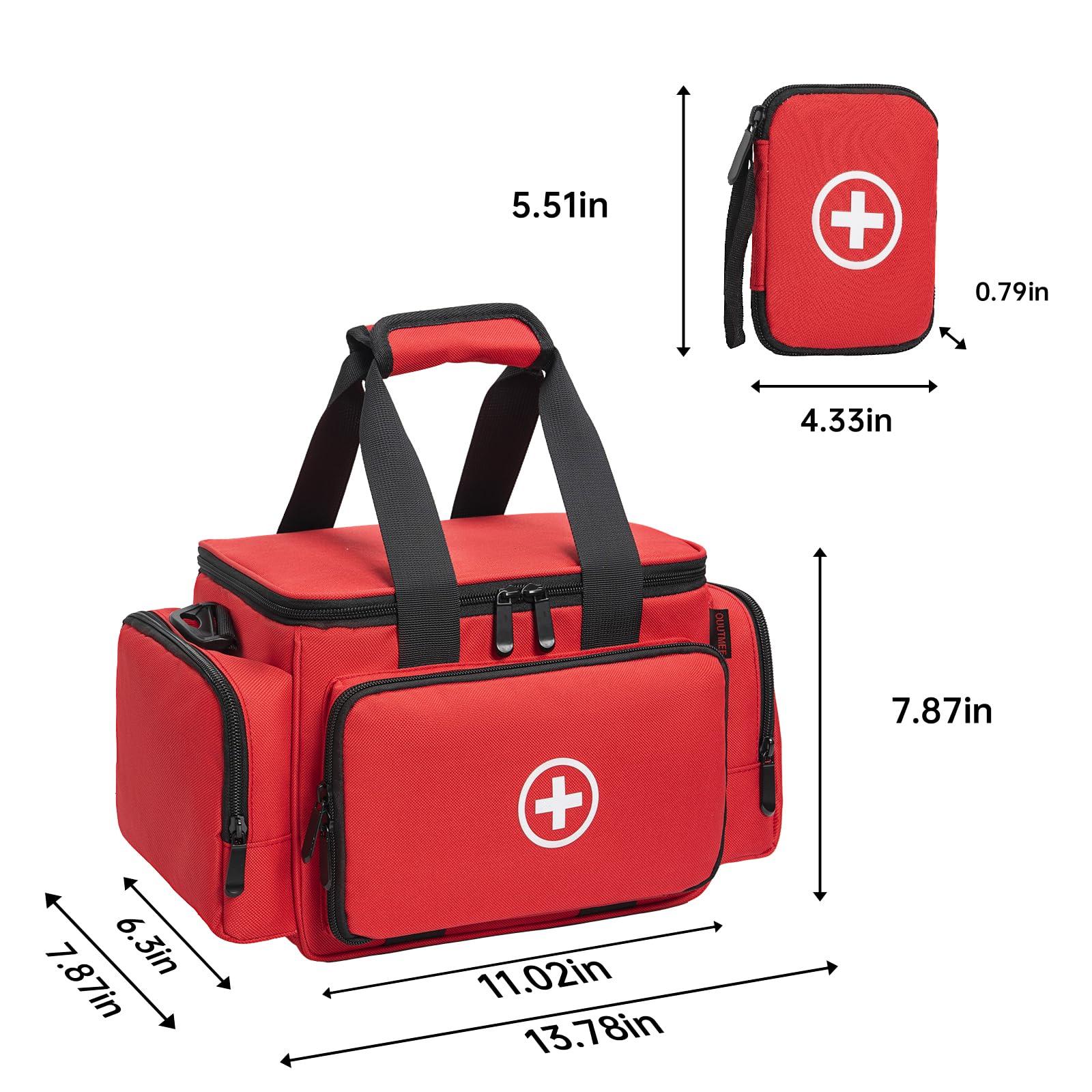 AKOZLIN Bolsa de suministros médicos portátil grande (vacía), bolsa de primeros auxilios para enfermera/profesional, adecuada para médicos generales, cuidado del hogar, viajes o eventos de emergencia