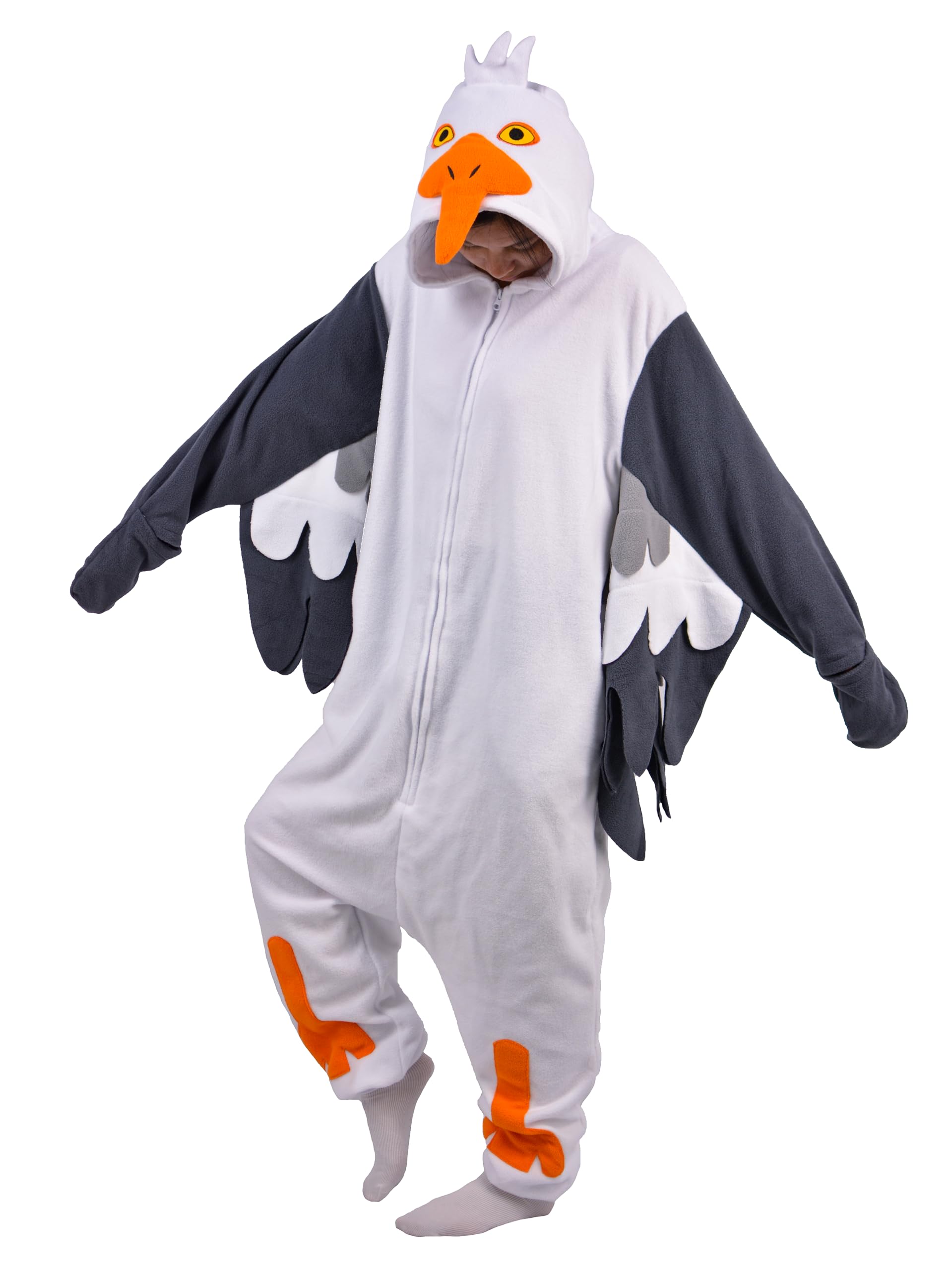 Onesie Costume Relaxo Combinaison Mouette Adulte Pyjama Femme Homme Kostum Animal Seagull Pyjama Noël Carnaval Halloween