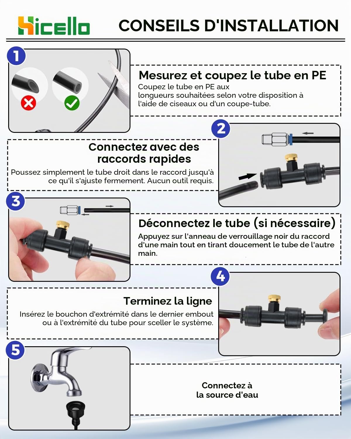 Kit d'irrigation extérieur - Système de brume de 15 m - 17 buses de brouillard en laiton - Tuyau de 15 m - Adaptateur en laiton - Pour terrasse, jardin, serre