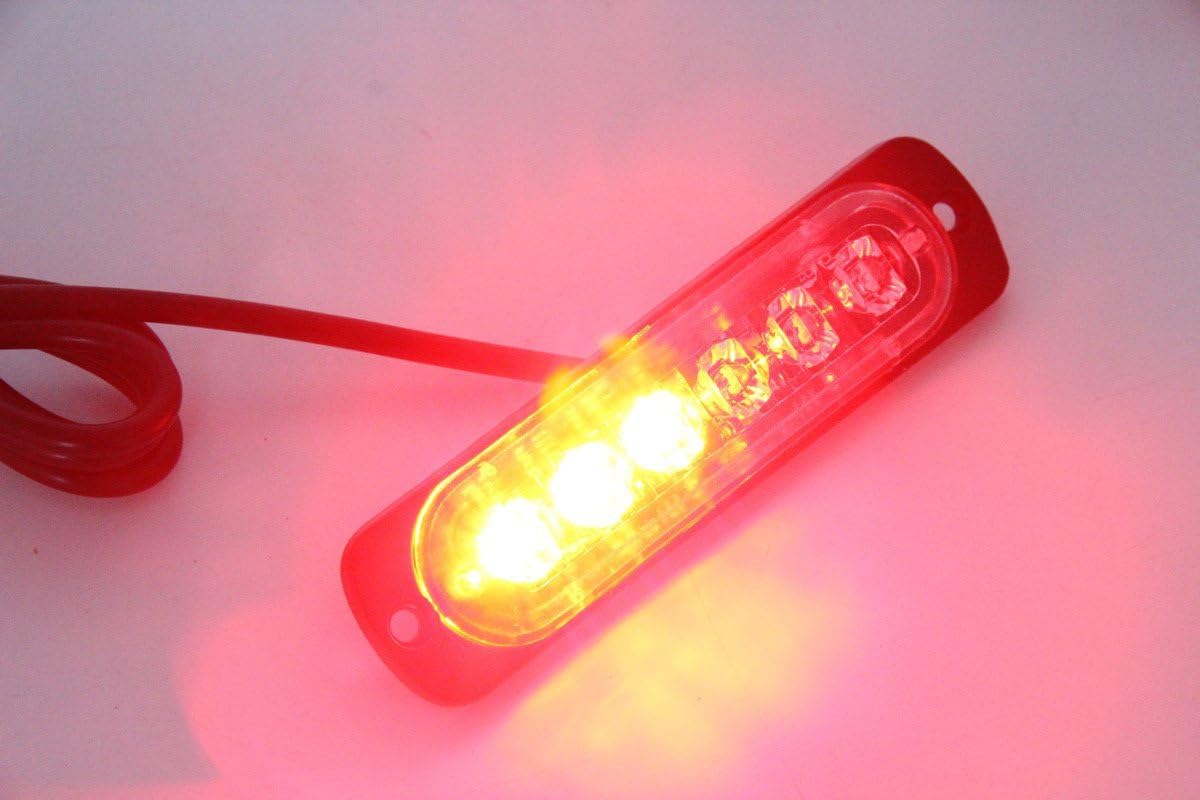 GPPOWER Universal super thin 6-LED Amber/White 19-Flashing Mode Car Truck Warning Caution Emergency Construction Strobe Light Bar (1pc)