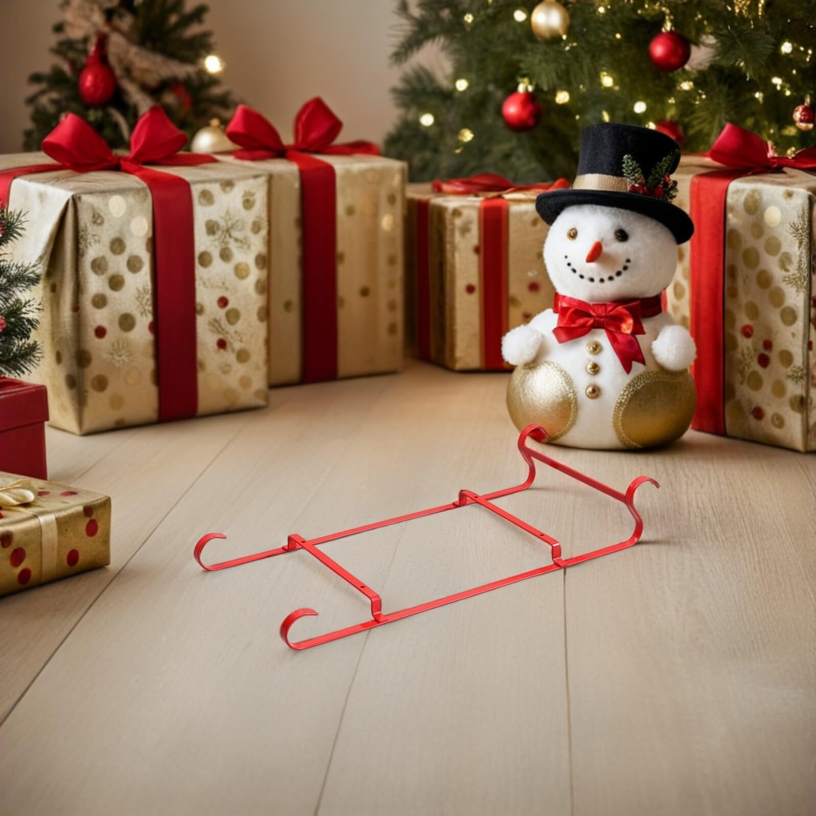 NUOBESTY Dekorativer Schlitten aus Eisen Snackplattenständer für Weihnachtsschlitten Kleiner Weihnachtsmannschlittenhalter Schlitten-bonboniere-schale-ständer Weihnachtsschlitten-ornament