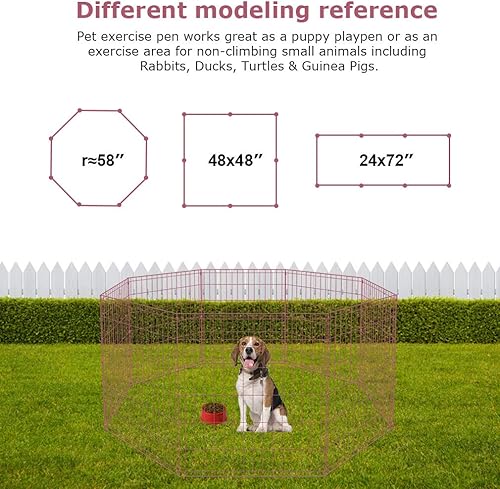 Vista 35 de BestPet - Corralito plegable de metal para perros, para interiores y exteriores, 8 paneles de 24 pulgadas Negro