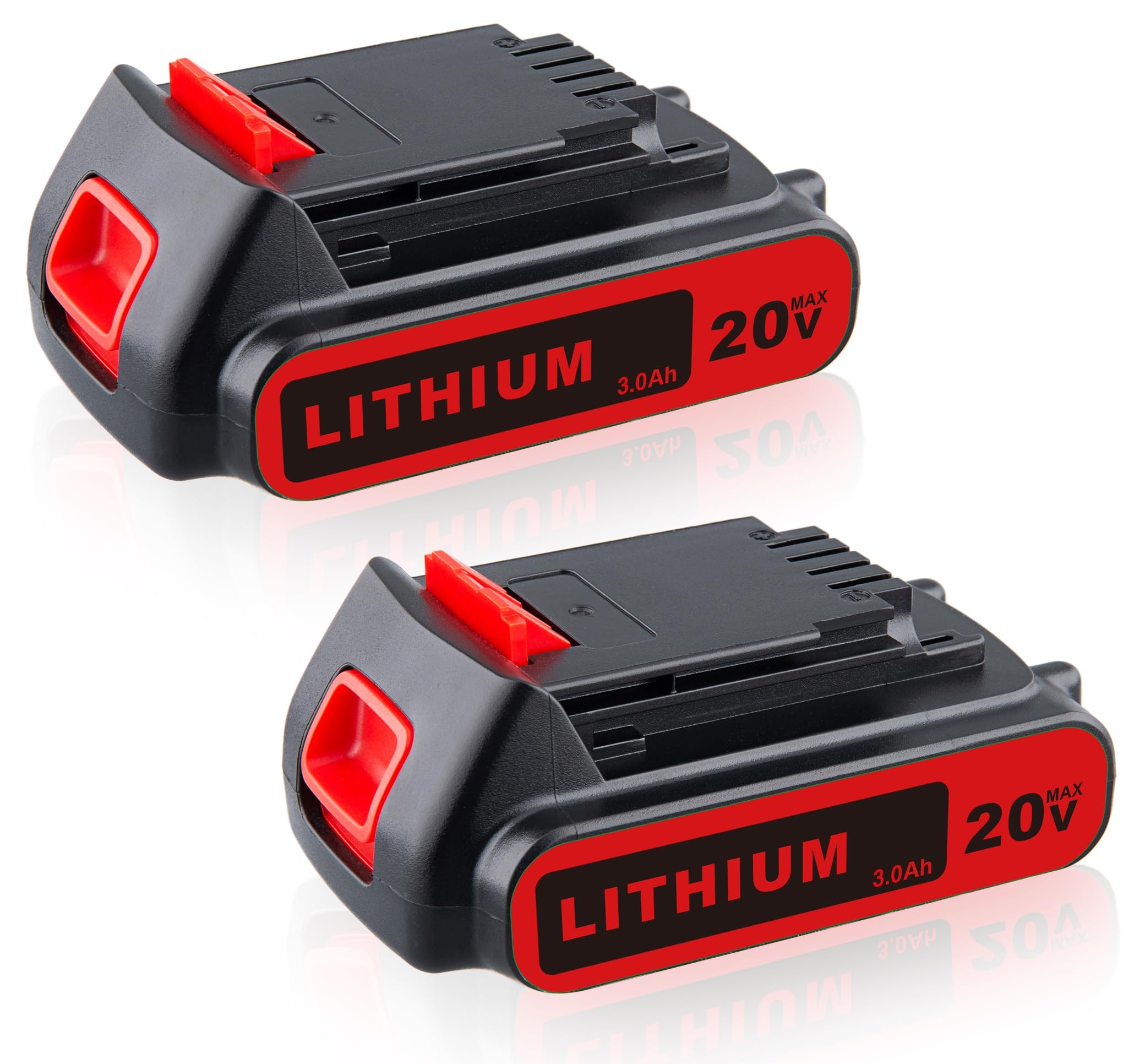 VANTTECH 2Packs 3.0Ah Li-ion Replacement for Black and Decker 20V Battery BL1518 BL2018 LBXR20 LBXR2020-OPE LB20 LBX20 BL2018-XJ GKC1825L GTC1850L20 STC1820 Cordless Tools